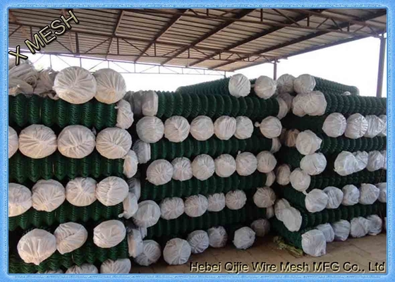 سياج ربط سلسلة PVC أخضر عال 3.6 متر 12.5 متر 3.55 / 2.50 مم مع سلك خط