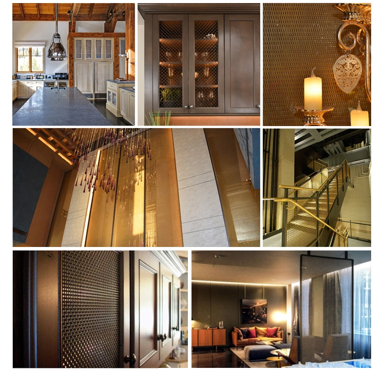 شبكة سلكية مسطحة من الفولاذ المقاوم للصدأ مزخرفة ومجعدة للأثاث والخزائن 2