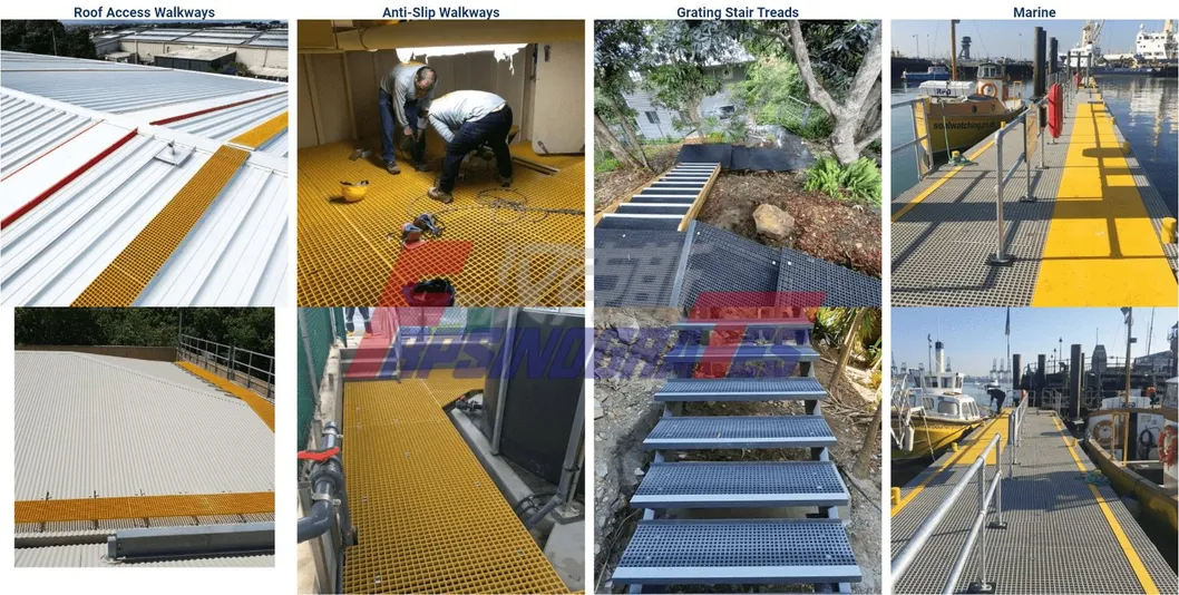 ممر FRP شبك GRP بسمك 25 مم وحجم 38 × 38 × 38 مم مصنوع من الألياف الزجاجية 10