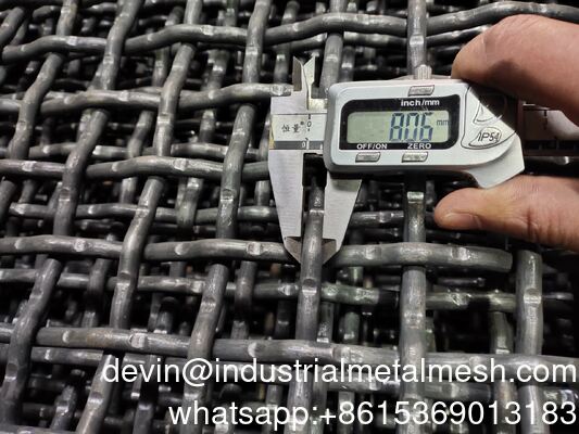 شبكة سلكية مجعدة 65mn، شاشة اهتزازية مكسورة، شبكة مخصصة بخطاف، غربال اهتزازي