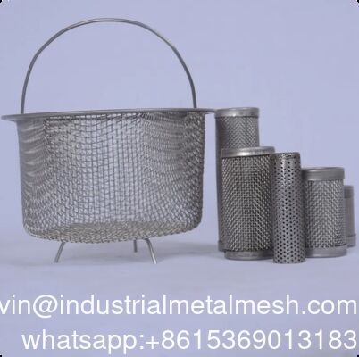 Custom 304 316 316L Stainless Steel Wire Mesh Filter Basket Removable Tank Insert for Liquid Filtration