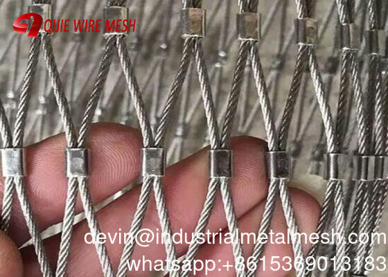 Flexible 304 316 Stainless Steel Cable Ferrule Woven Wire Rope Mesh for Bridge