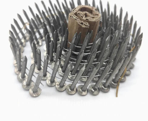 2-3/8"X .099 مسامير ملفوفة للبالتات مطلية باللون الأصفر حلزونية 9000 قطعة