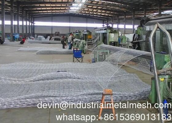 شبكة سداسية ملحومة مجلفنة أو مطلية بالـ PVC، سلال جابيون وصناديق جابيون 8X10 سم
