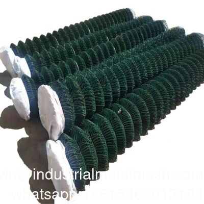 2"X2" Galvanized PVC Coated Metal Wire Mesh Chain Link Fence for Indoor Outdoor Garden Use