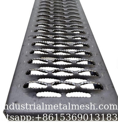 Easy Installation Perforated Crocodile Mouth Grip Strut Safety Grating for Stair Treads