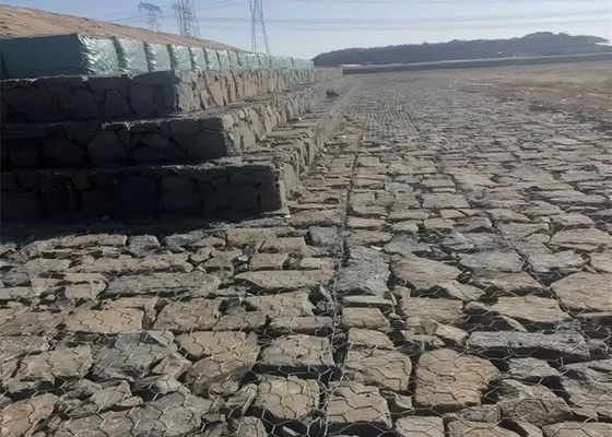 2 × 1 × 1 متر سلال التراب الملحومة سداسية المجلفن