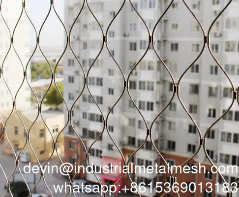 شبكة الحبل المعمارية من الفولاذ المقاوم للصدأ X-tend Style Woven Wire Cable Net للمباني الخارجيّة للحديقة