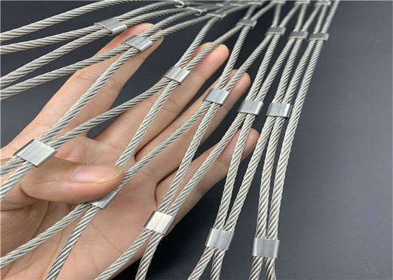 Ss316l 1-6mm 20x20mm شبكة حبل معقود من الفولاذ المقاوم للصدأ