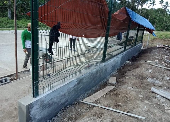 مسحوق المغلفة 3D سياج معدني منحني سياج ملحومة شبكة سلكية لوحة مع الخوخ المشاركة
